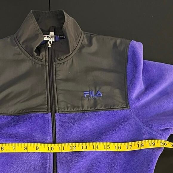 Fila Sport Purple and Gray Fleece Full Zip  Activewear Utility Jacket Size L - Picture 9 of 10